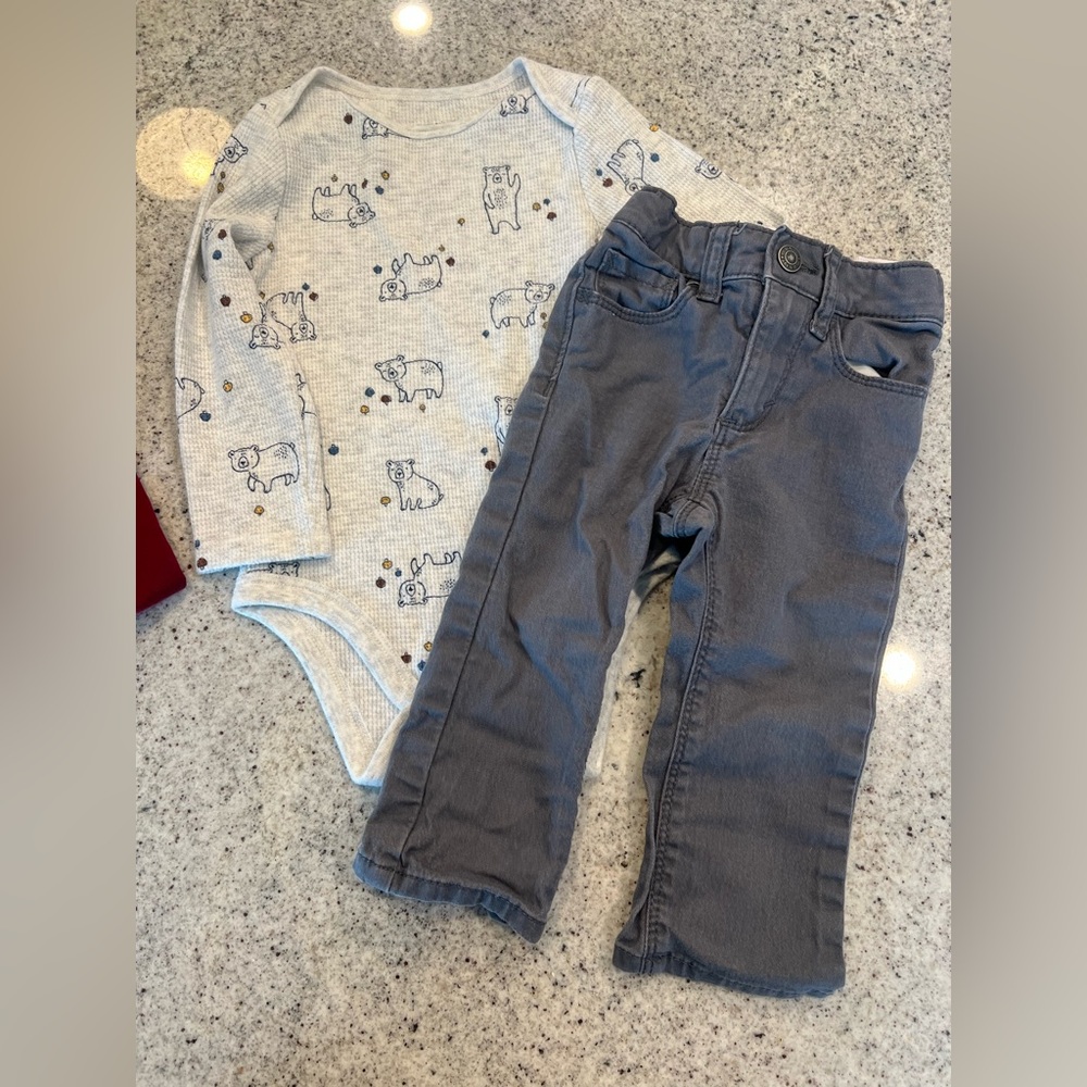 Baby toddler boy bundle pants joggers and bodysuit 12-18 months - Picture 7 of 8